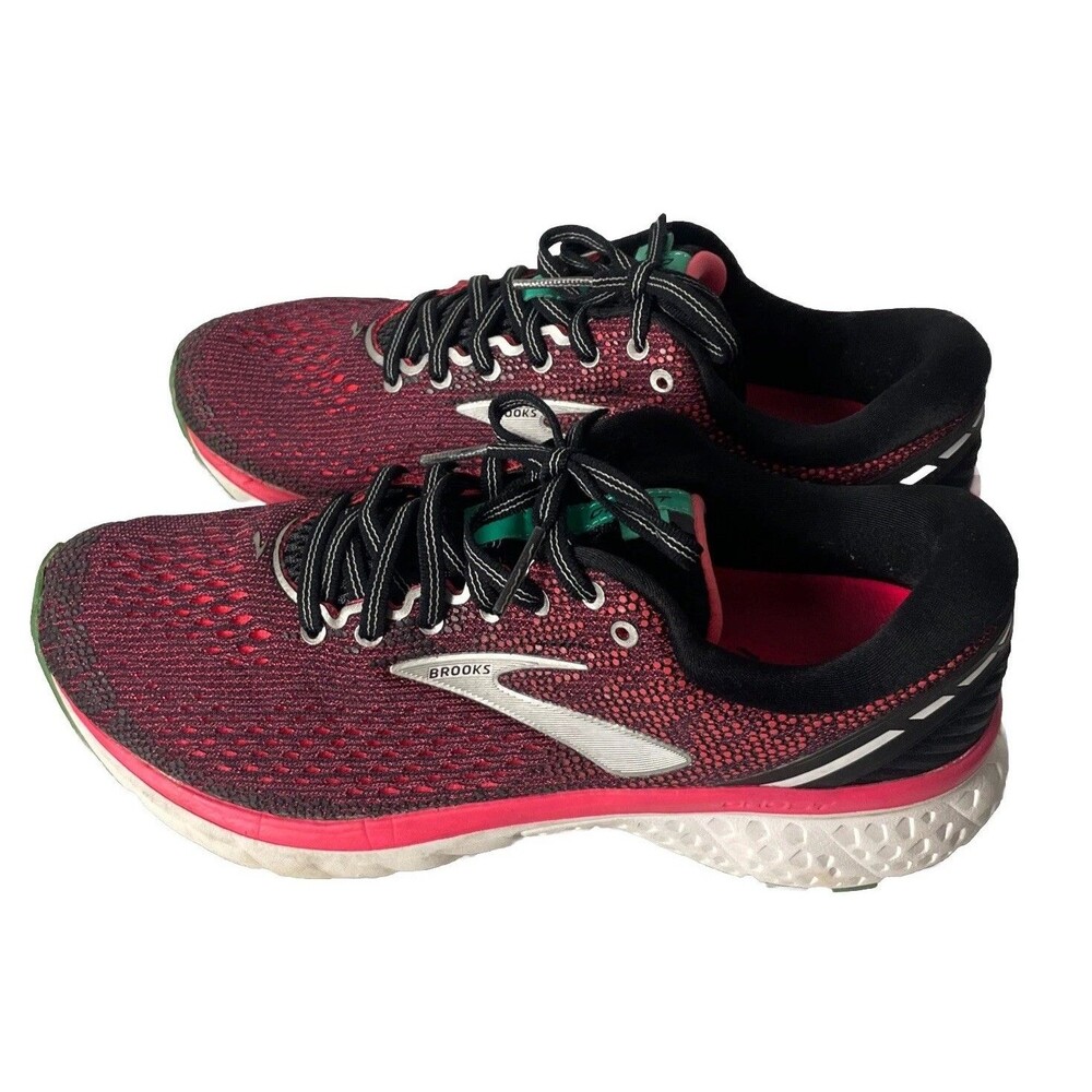 Women’s Brooks Ghost 11 Red Running Walking Exercise Shoes Sneakers Size 9